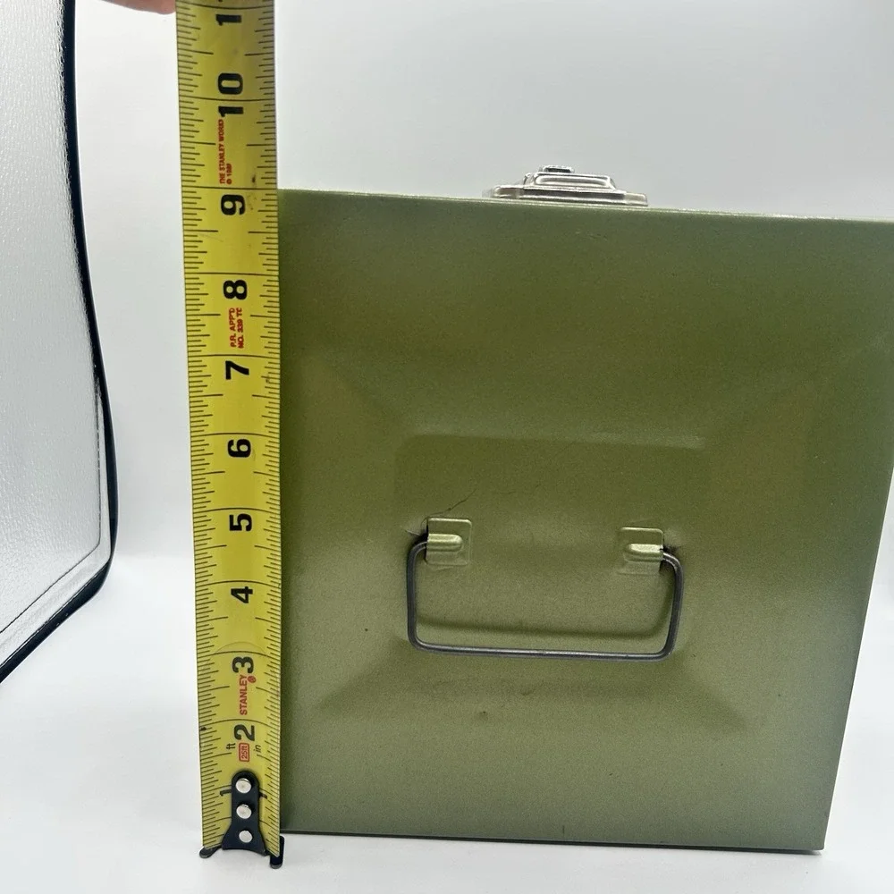 Vintage Vintage Hamilton Skotch Green Metal Storage Box - File Box - Cash Box